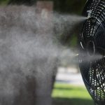 Mist ring on outdoor fan